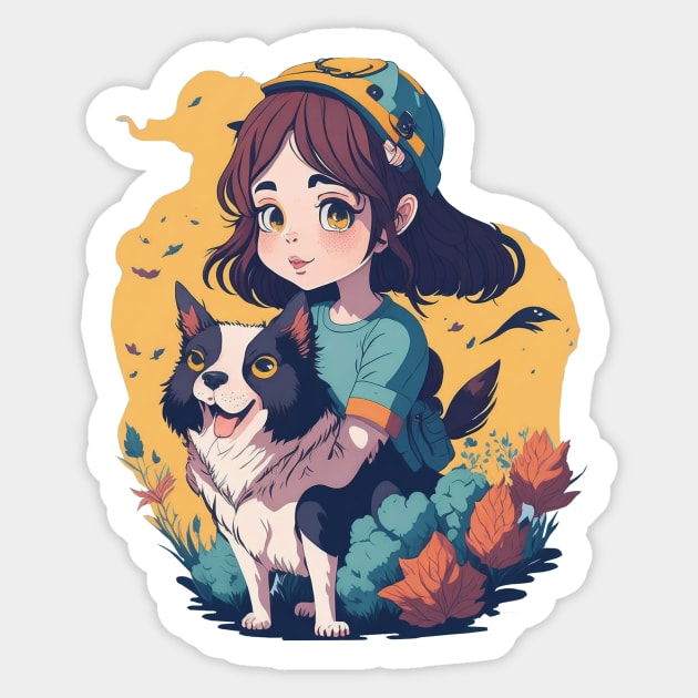 just a girl and her dog Sticker by charm3596